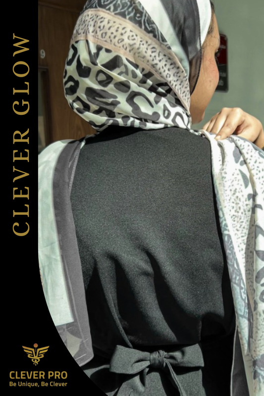 Clever Glow Long-Sleeve Medical Scrub ( Female Cut ) – Black