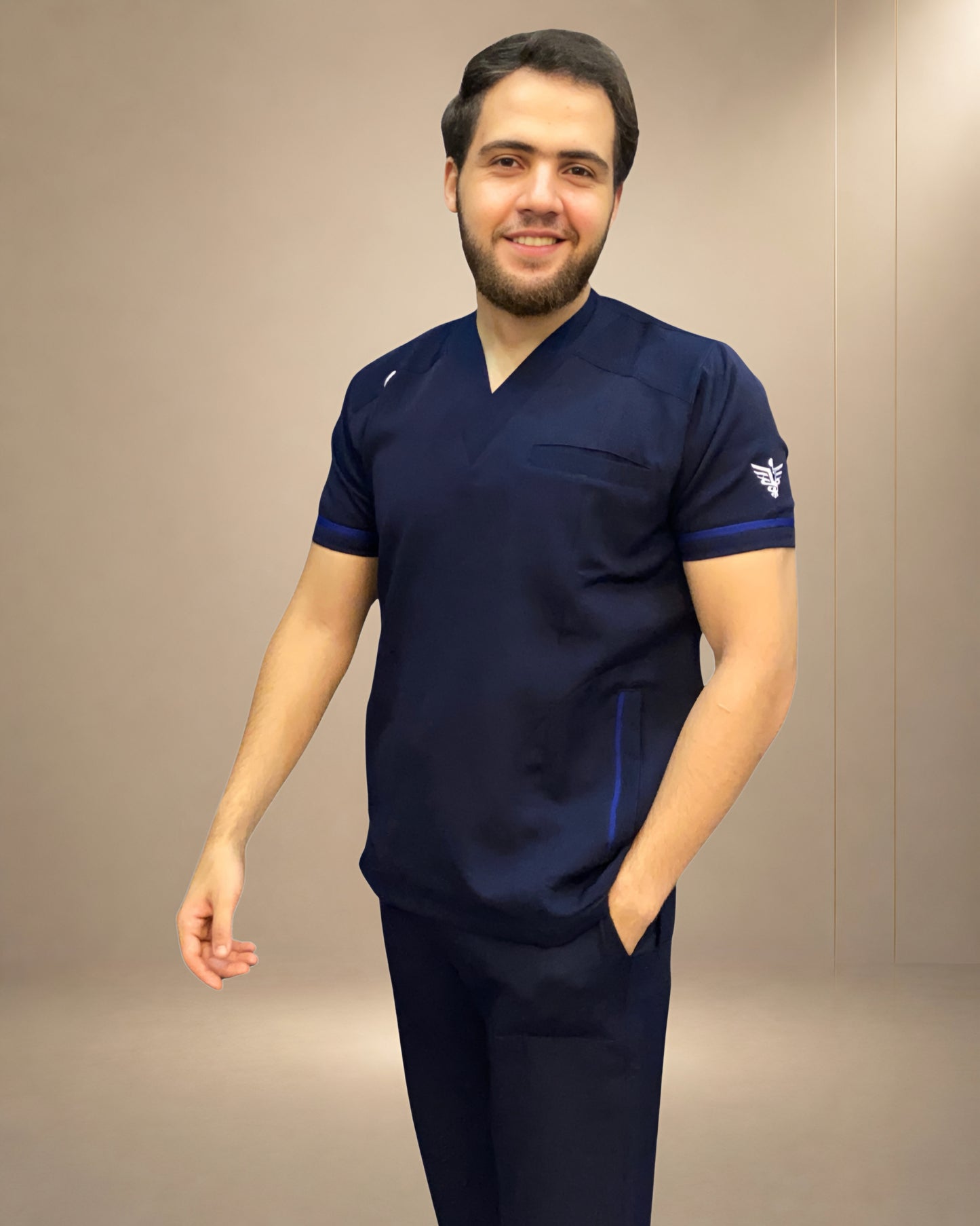 Unisex Clever Pro Short-Sleeve Medical Scrub (V-Cut) – Dark Blue